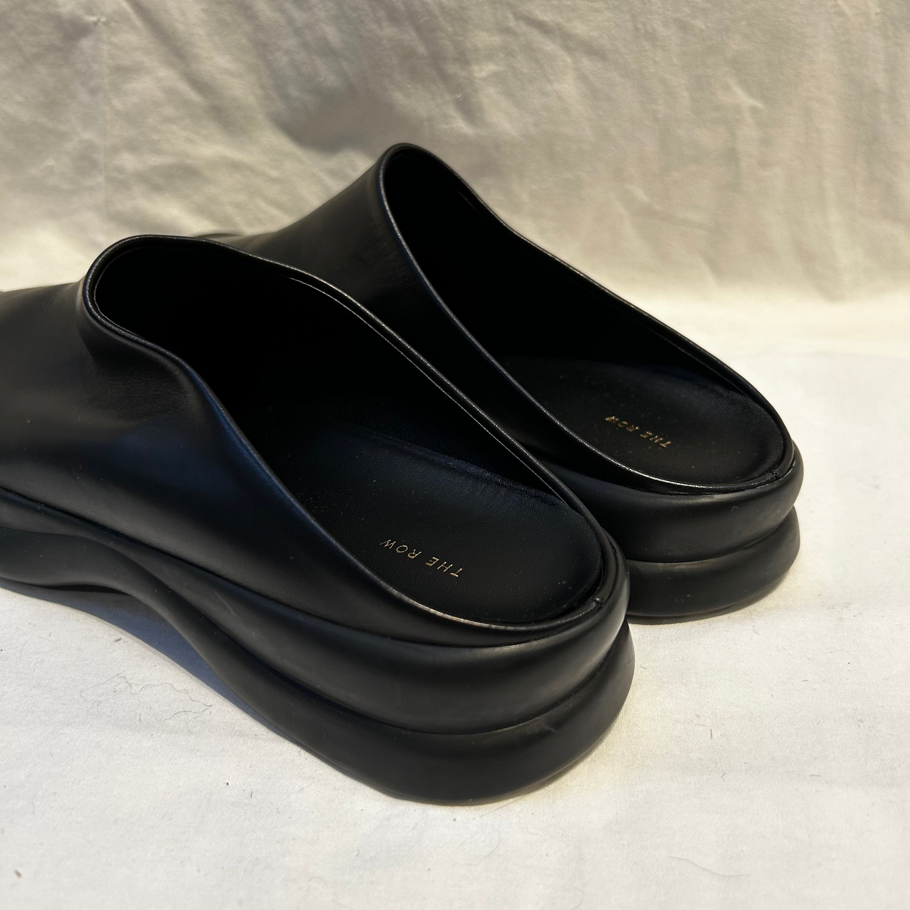 The Row Brand New 830 Black Town Clog Leather Mules 41