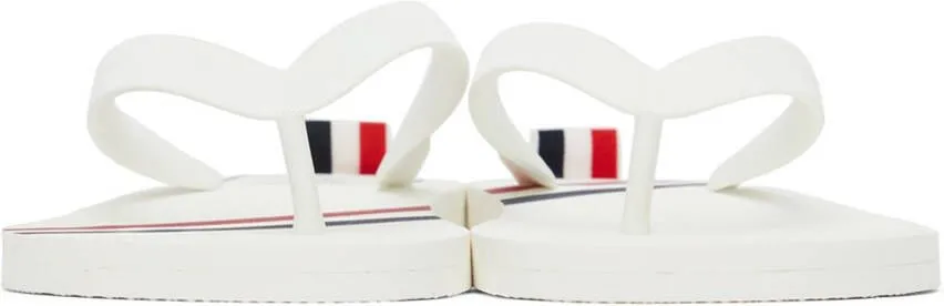 Thom Browne White RWB Strip Flip Flops