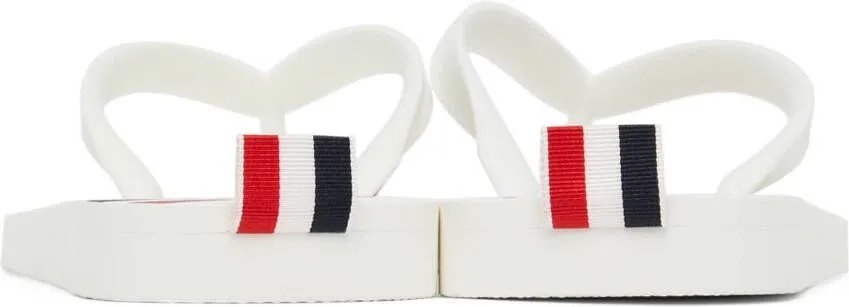 Thom Browne White RWB Strip Flip Flops