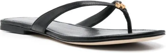 Tory Burch Classic leather flip flops Black