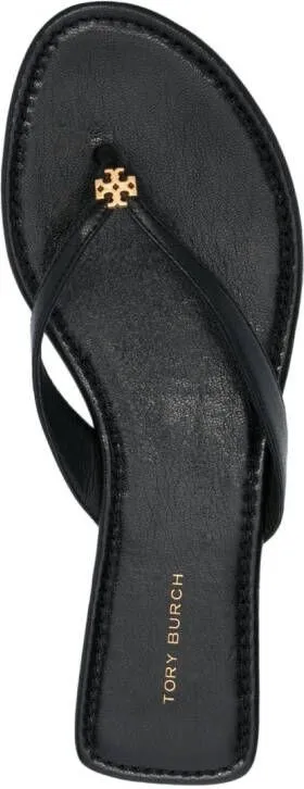 Tory Burch Classic leather flip flops Black