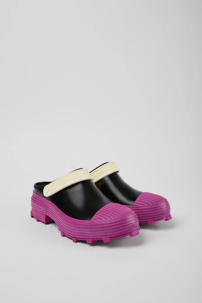 Traktori Multicolored leather clogs