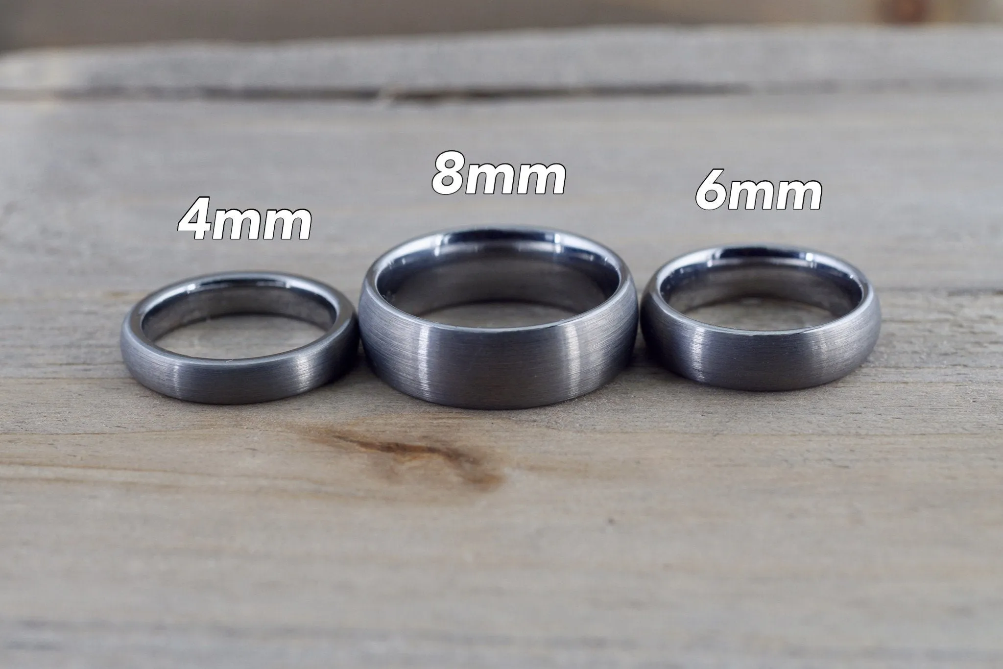 Tungsten Carbide 8mm Domed High Satin Brushed Finish Inside Men's Ring