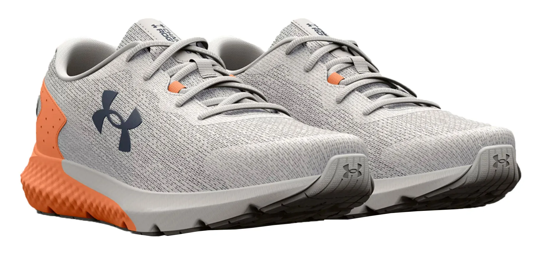 Under Armour Charged Rogue 3 Knit Running Shoes - Womens - Grey Mist/Orange Tropic