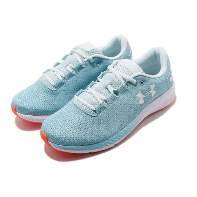 Under armour ua w charged pursuit 2 blue white women running shoes 3022604-400