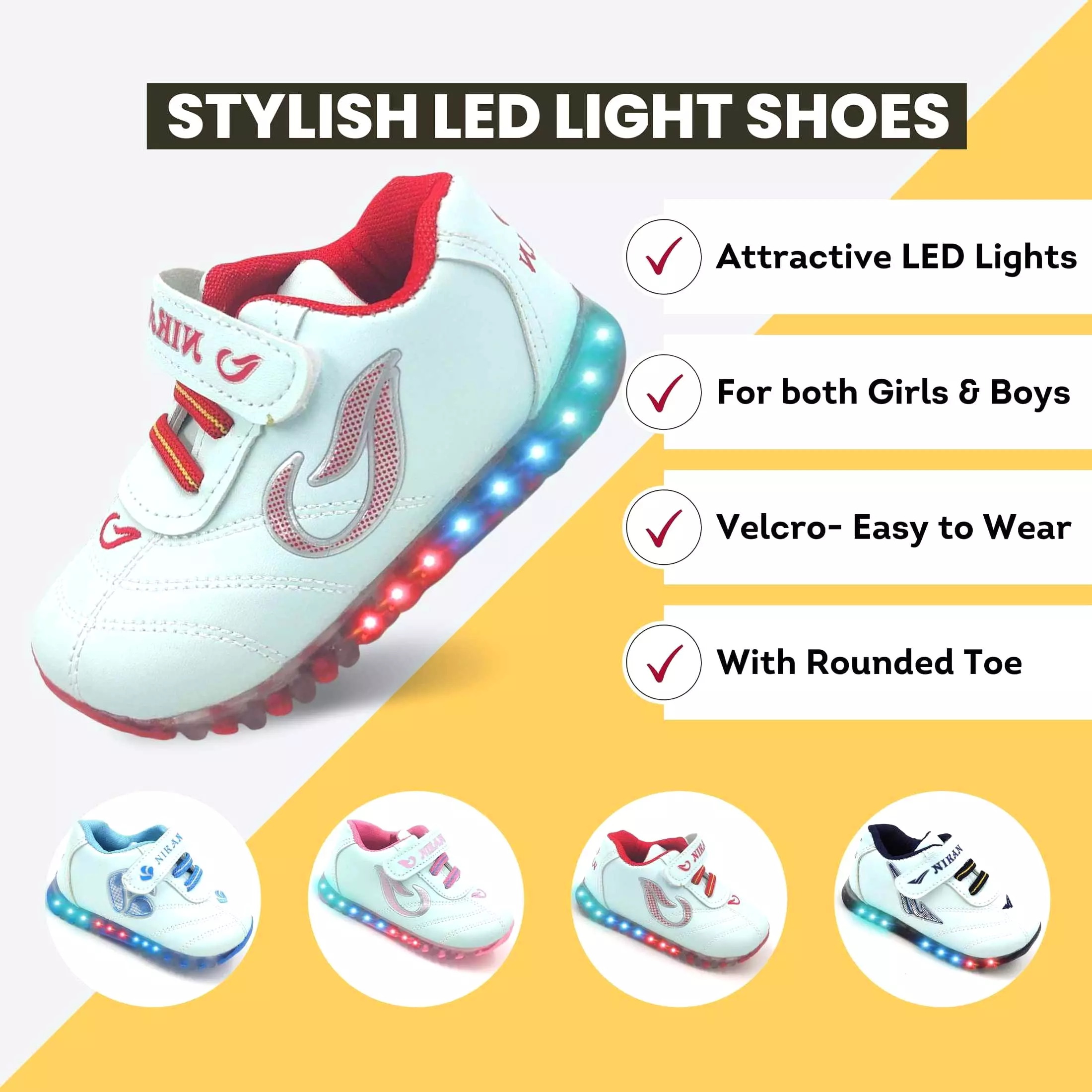 Urbanfeet LED Light White Sports Shoes