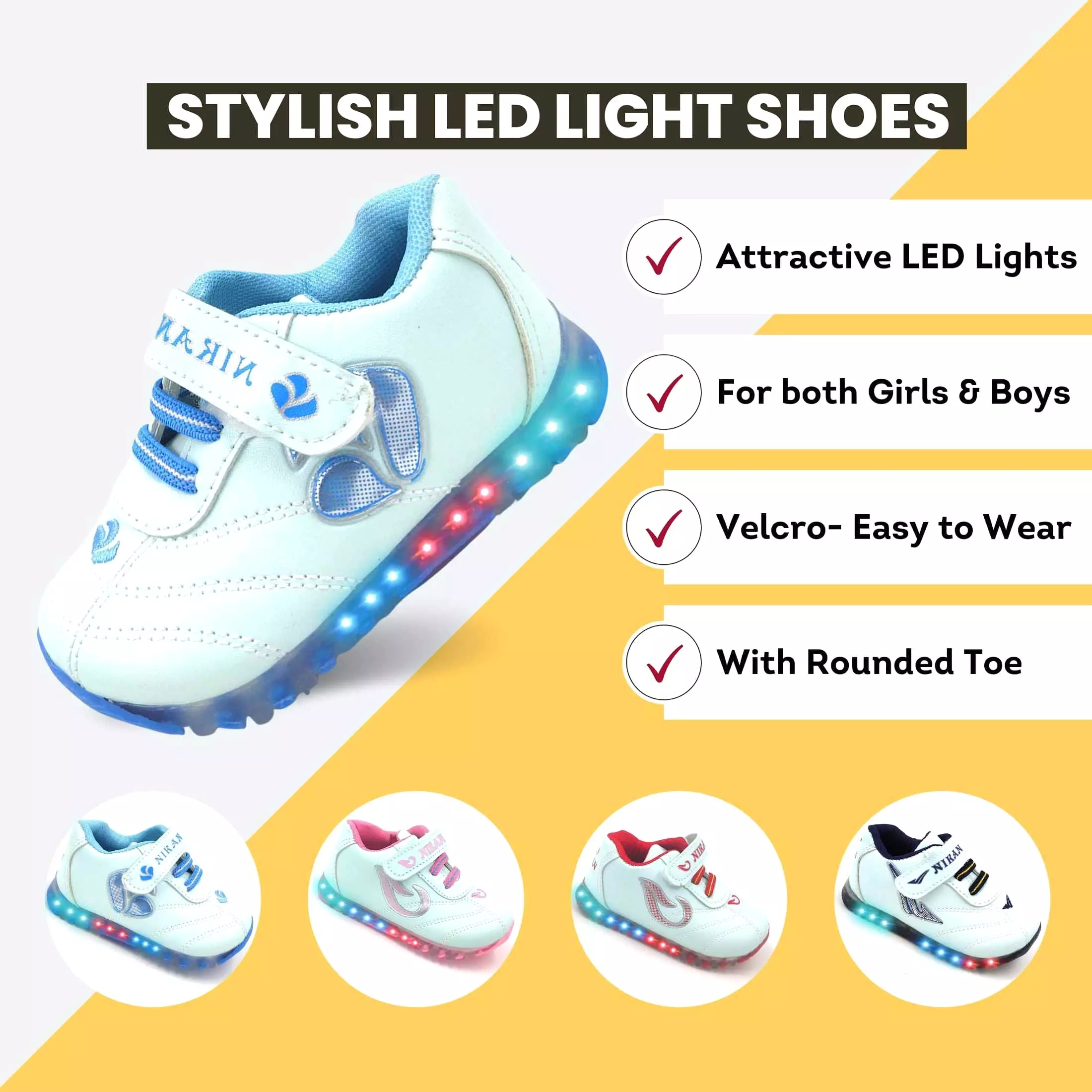 Urbanfeet LED Light White Sports Shoes