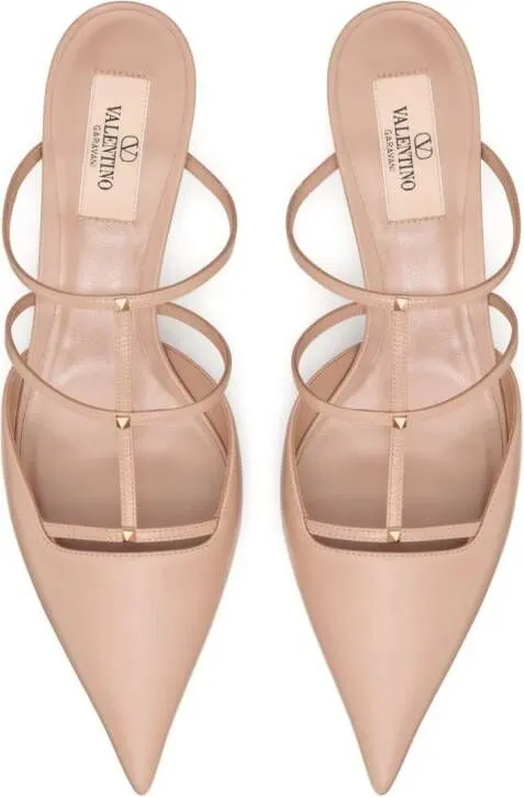 Valentino Garavani Rockstud Wispy 60mm leather mules Pink