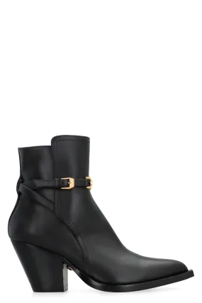 Versace Leather Ankle Boots