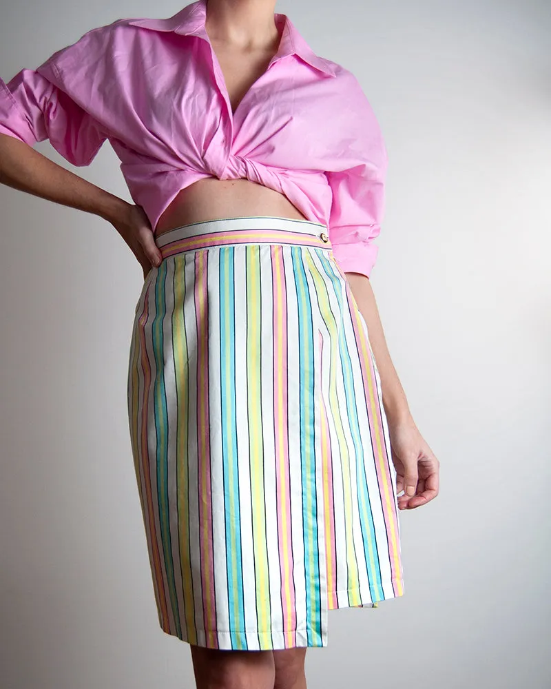 Versace multicolor striped skirt