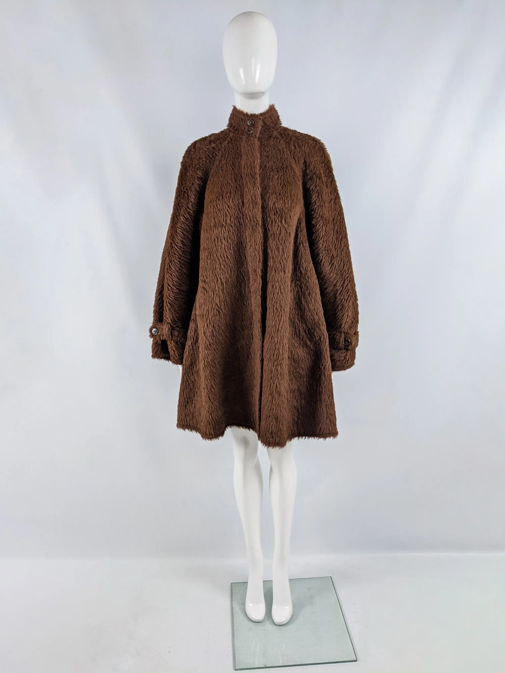 Vintage Agnona Fabric Alpaca Wool Swing Coat, 1980s