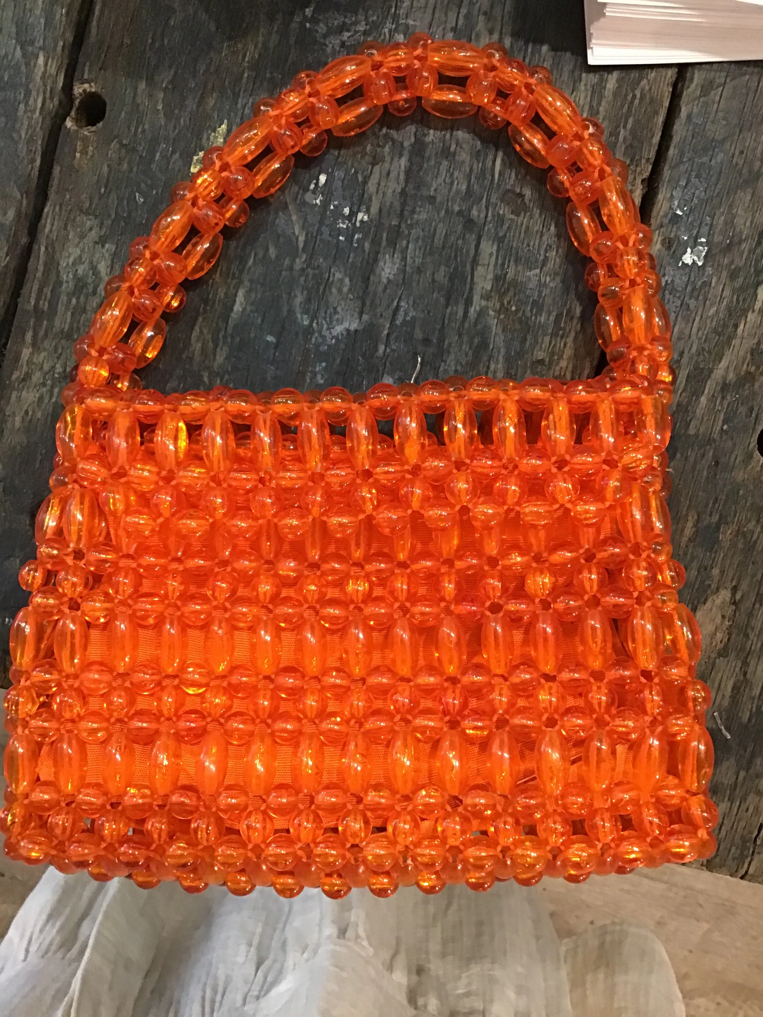 Vintage Creamsicle Bead Bag