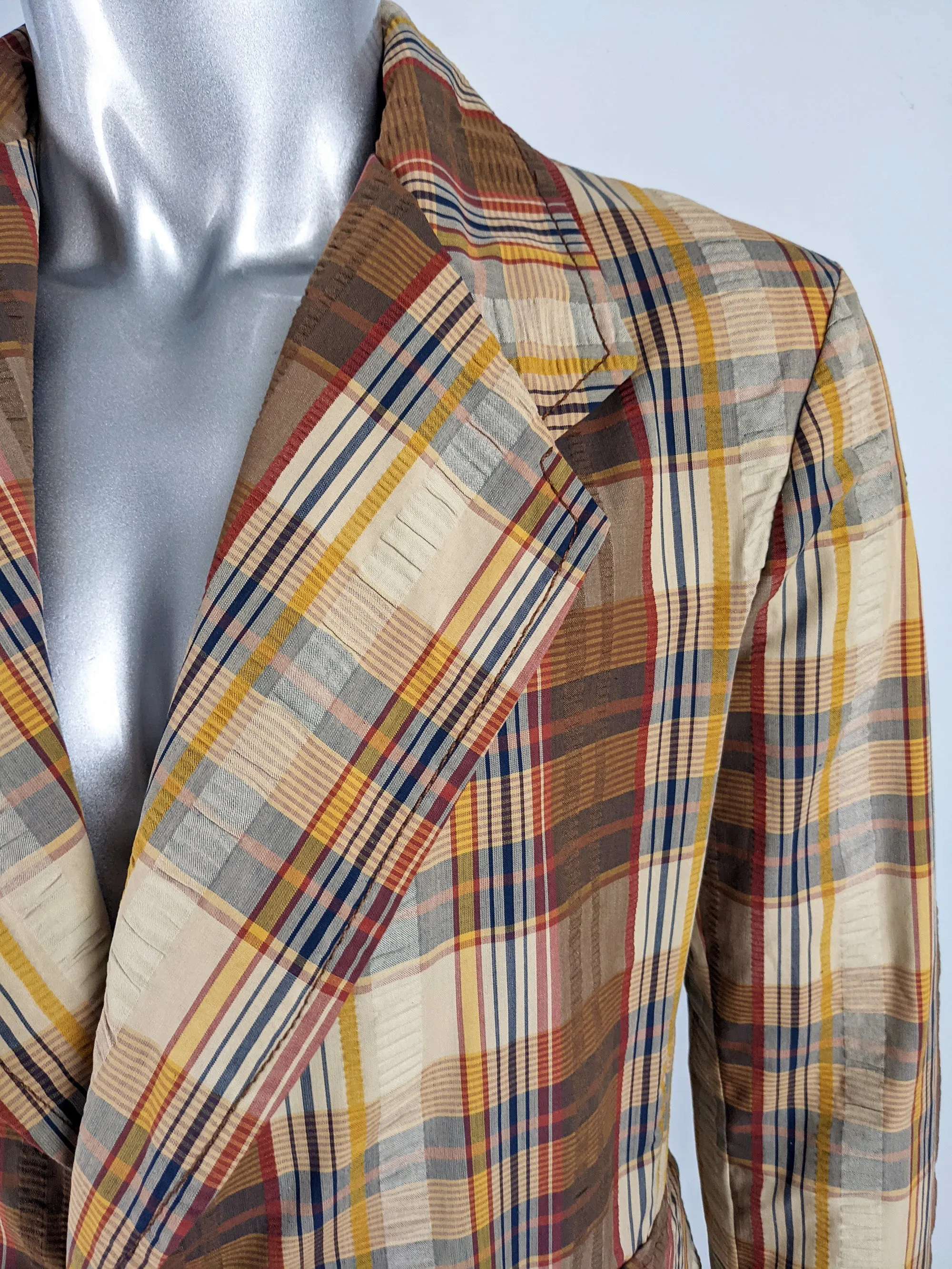 Vintage Mens Seersucker Sport Coat, 1960s