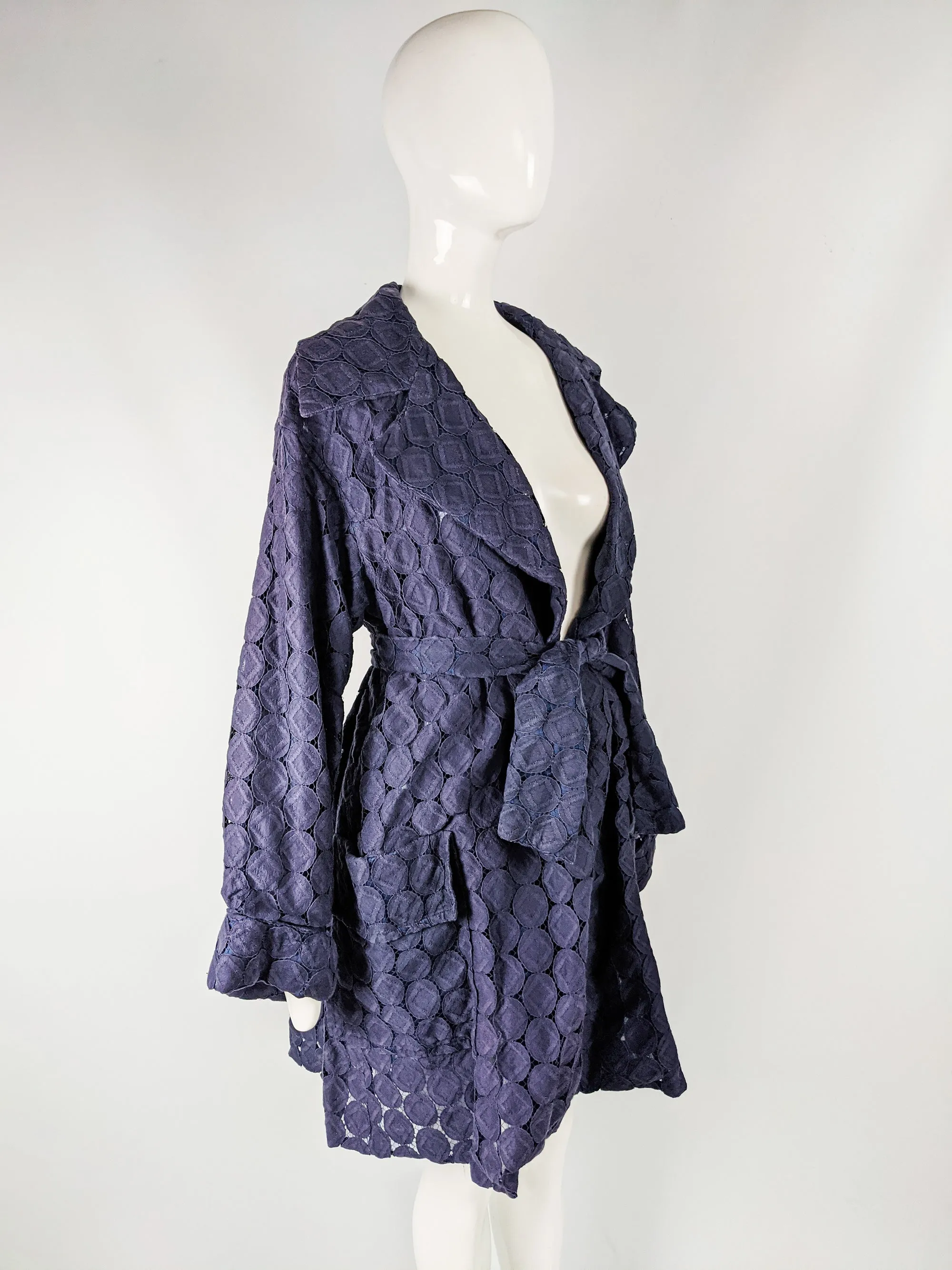 Vintage Semi Sheer Lace Cutout Opera Coat, S/S 1991