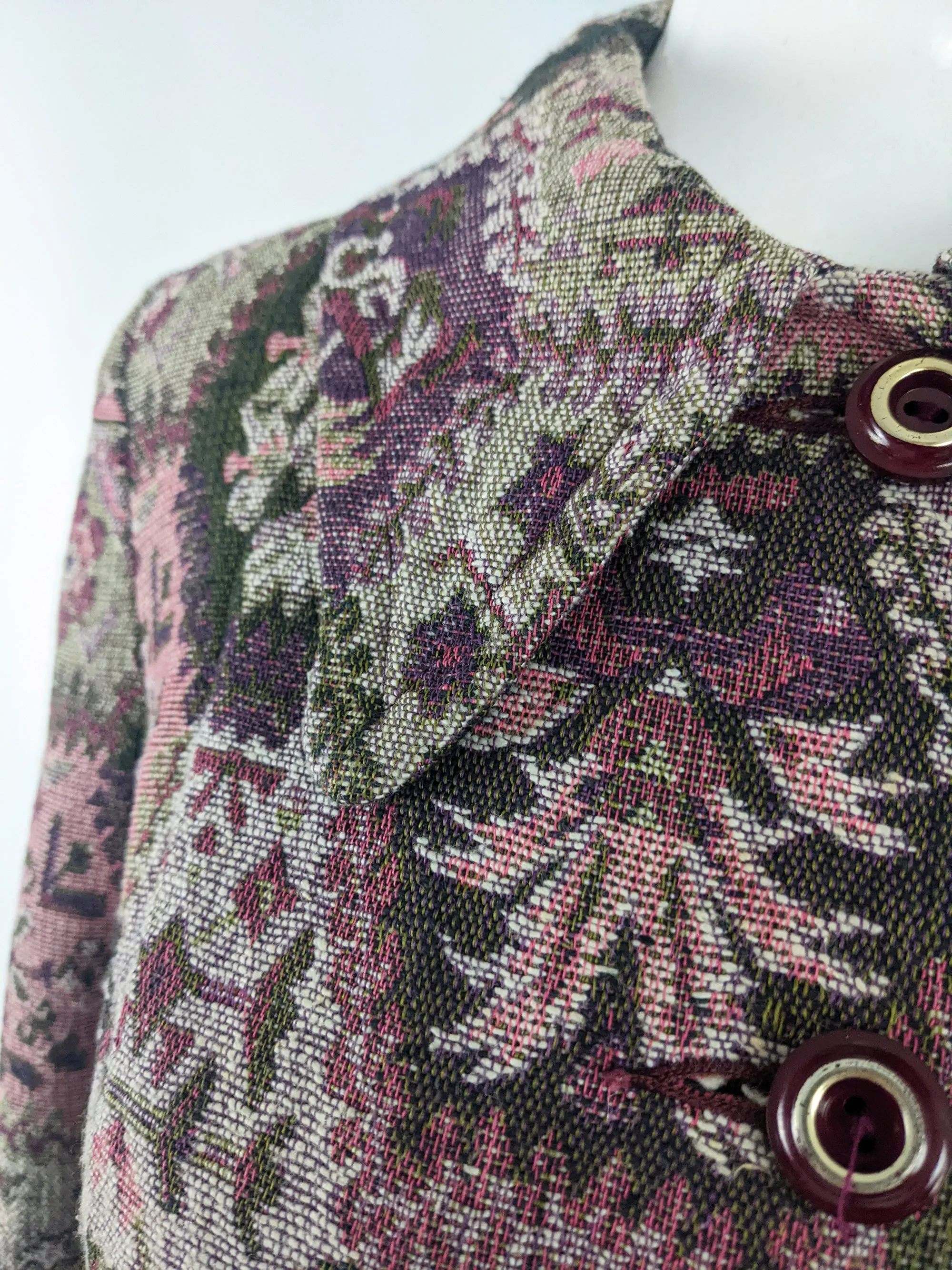 Vintage Womens Tapestry Carpet Maxi Coat, 1970s