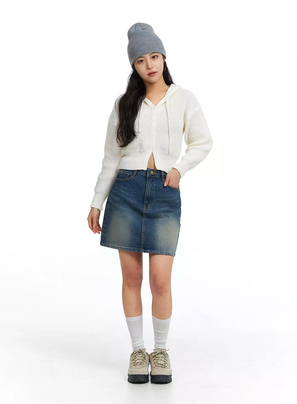 Washed Mini Denim Skirt OJ431