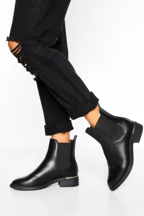 Wide Width Metal Detail Chelsea Boot