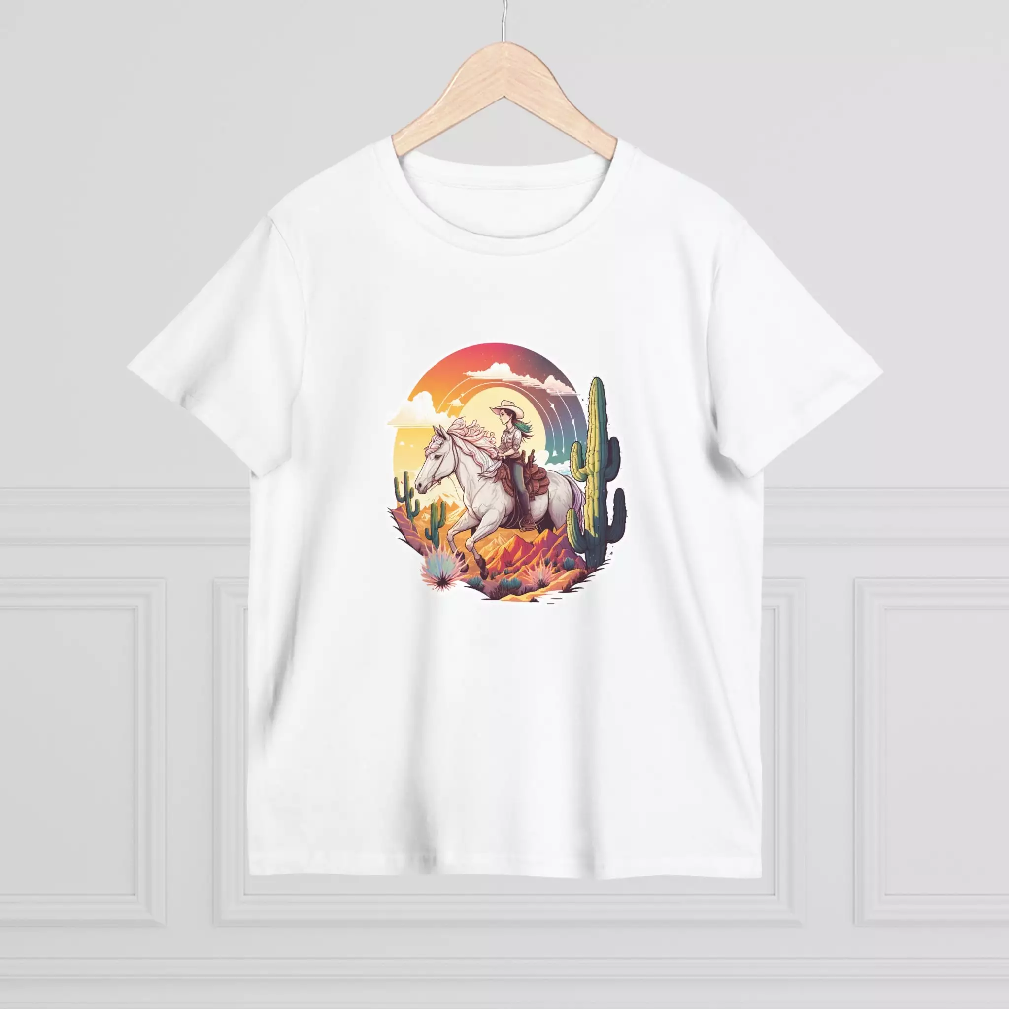 Women’s Sunset Cowgirl crew neck t-shirt