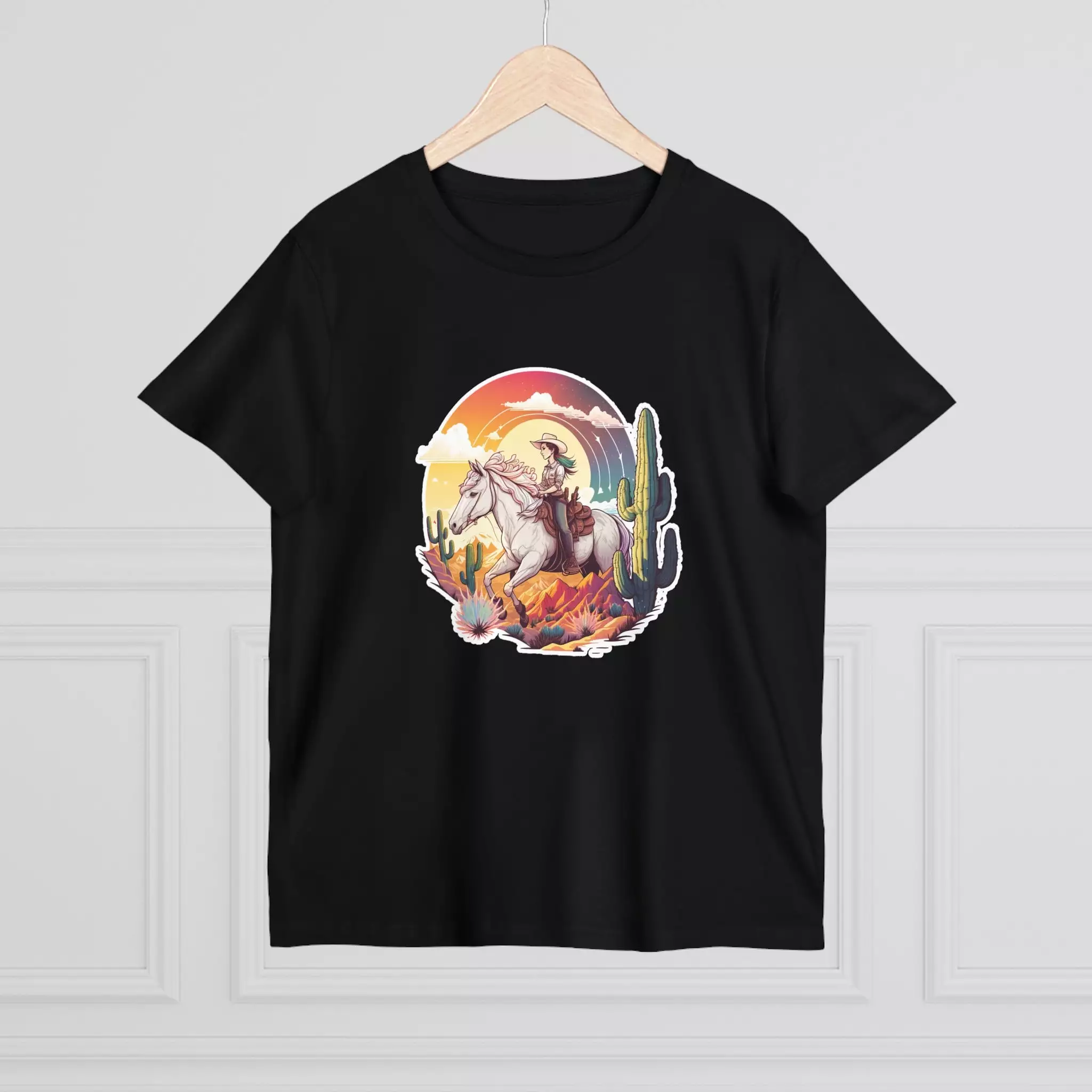 Women’s Sunset Cowgirl crew neck t-shirt