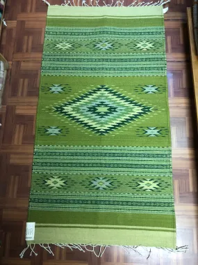 Zapotec handwoven wool rug. 1002